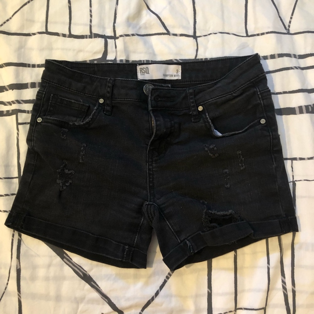 Black ripped shorts